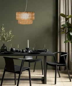 ABELONE Taklampa 47cm Svart/Amber