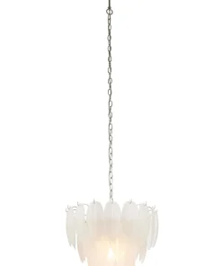 ADRIANA Taklampa 43cm Vit/Krom