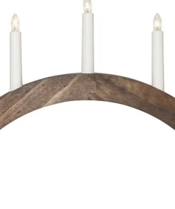 ALBO Träljusstake 5L 33cm Båge Brun