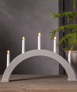 ALBO Träljusstake 5L 33cm Båge Beige