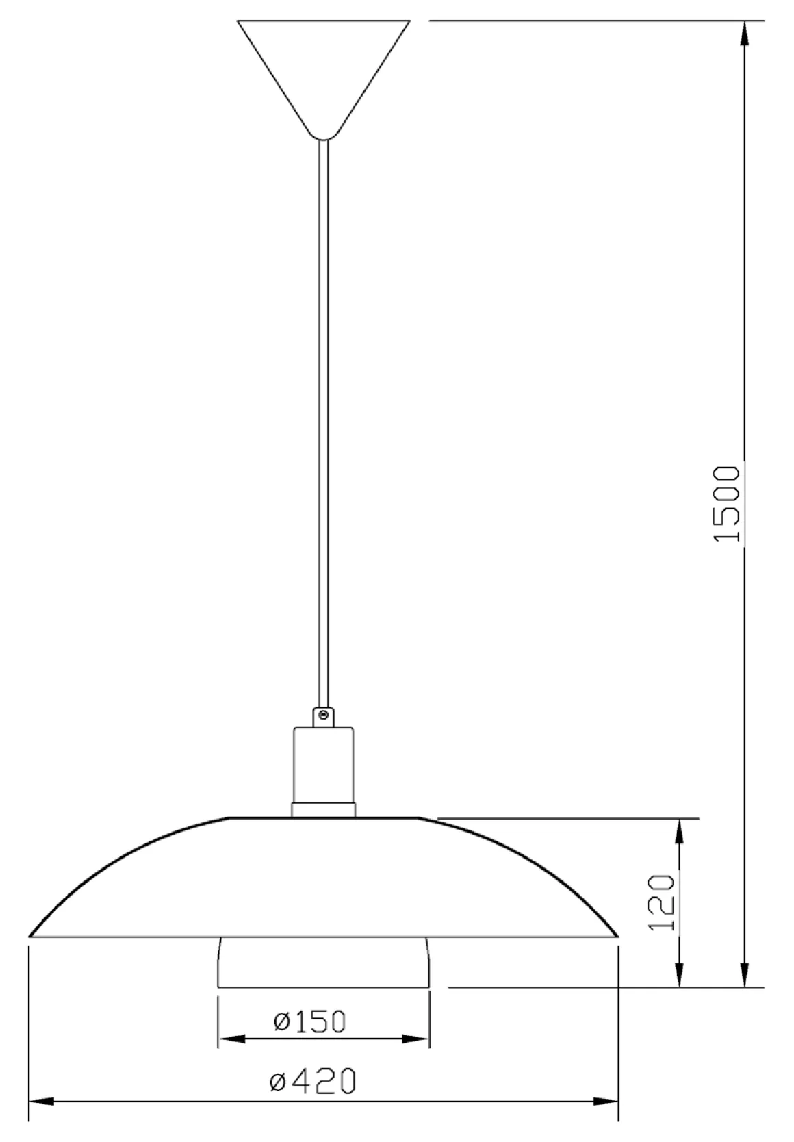 ALFA Taklampa 42cm Svart