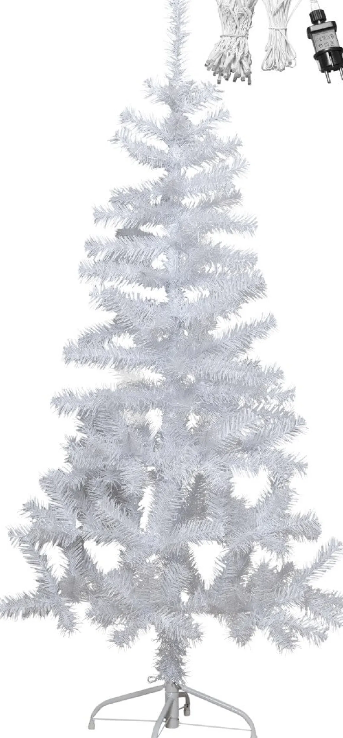 ALVIK Julgran 150cm 80LED Vitt/Vit IP44