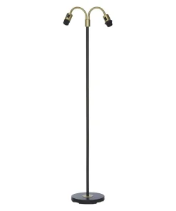 AMY Golvlampa Flex 2-Arm 150cm Svart/Antikmässing