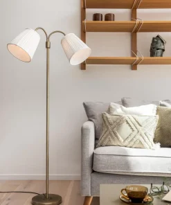 AMY Golvlampa Flex 2-Arm 150cm Antikmässing