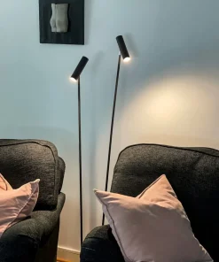 ARTIC Golvlampa LED Dubbel 137cm Svart/Krom