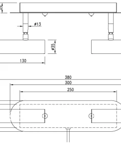 ARTIC Vägglampa LED Dubbel 30cm Vit/Krom