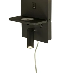 ASTOR Väggspot USB16cm Svart
