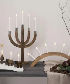 AURA Träljusstake 58cm Brun