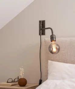 BASE Vägglampa 34cm Rustik Silver