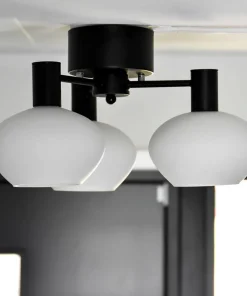 BELL Plafond 3-arm 42cm Svart/Opalvit