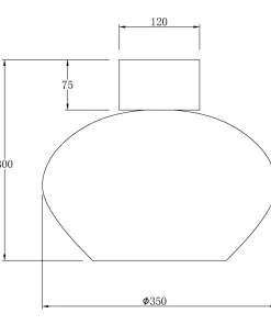 BELL Plafond Stor 35cm Matt Mässing/Rök