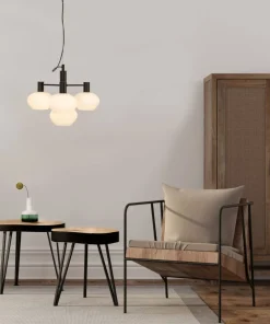 BELL Taklampa 4:a 47cm Svart/Opalvit