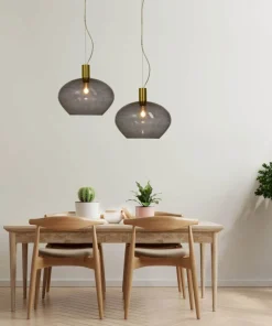 BELL Taklampa 35cm Matt Mässing/Rök