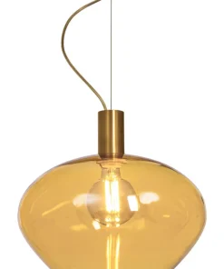 BELL Taklampa 35cm Matt Mässing/Amber