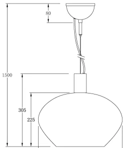 BELL Taklampa 35cm Matt Mässing/Amber