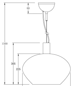 BELL Taklampa 35cm Svart/Opalvit