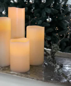 BIG LED-Blockljus 20cm Elfenben