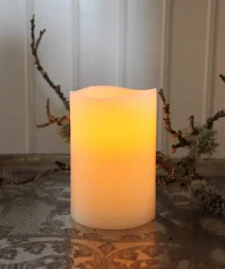 BIG LED-Blockljus 15cm Elfenben
