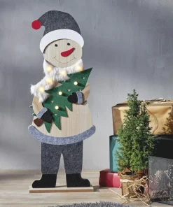 BILLY Inomhusdekoration Tomte Batteri 80cm Grå