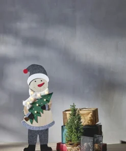 BILLY Inomhusdekoration Tomte Batteri 80cm Grå