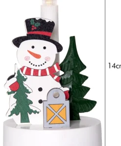 BILLY Ljusstake snögubbe 14cm Flerfärgad