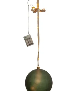 BLISS Glaskula Batteri 21cm 20LED Grön