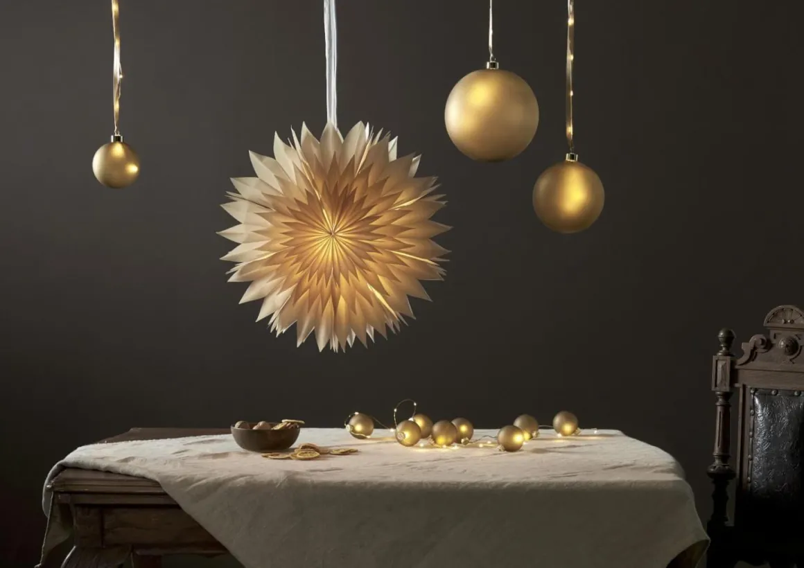 BLISS Glaskula Batteri 16,5cm 18LED Guld
