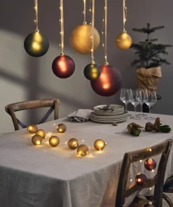 BLISS Glaskula Batteri 21cm 20LED Guld
