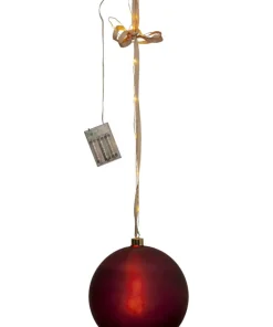 BLISS Glaskula Batteri 21cm 20LED Röd