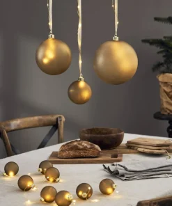 BLISS Glaskula Batteri 11cm 16LED Guld