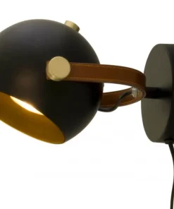 BOW Vägglampa 24cm Svart/Matt Mässing