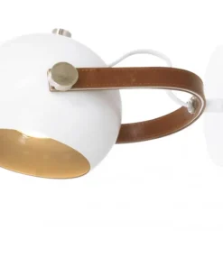 BOW Vägglampa 24cm Vit/Brun/Silver