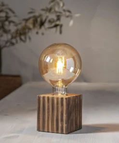 BOX Lampfot E27 10cm Trä