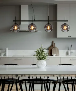 BOYLE Taklampa 4:a 117cm Svart/Rökgrå