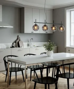 BOYLE Taklampa 4:a 117cm Svart/Rökgrå