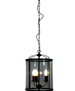 BUDGIE Taklampa Ø28 41cm Svart/Rökgrå