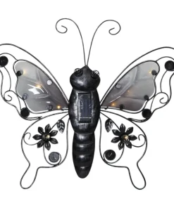 BUTTERFLY Solcellsdekoration 34cm Svart IP44