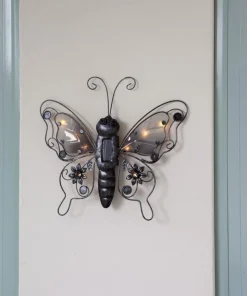 BUTTERFLY Solcellsdekoration 34cm Svart IP44