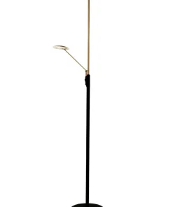 CADIZ Golvlampa LED-Uplight Dimbar 186cm Svart/Matt Mässing