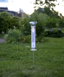 CELSIUS Solcells-Termometer 57,5cm Silver IP44