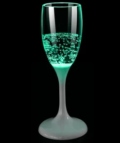 CHAMPANGEGLAS med LED 18cm Grön