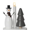 CHRISTMAS JOY Ljusstake Snögubbe 21cm Vit