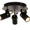 CILINDRO Takspot Rund 3L Dimbar 29cm Svart/Matt Mässing