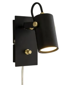 CILINDRO Väggspot LED 15cm Svart/Matt Mässing