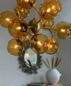 COMO Taklampa 50cm Mässing/Amber