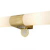 COSENZA Vägglampa Bad Dubbel 43,5cm Matt Mässing/Opalvit IP44