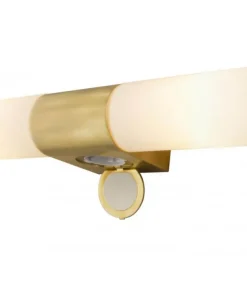COSENZA Vägglampa Bad Dubbel 43,5cm Matt Mässing/Opalvit IP44