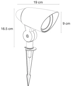 COSMO Trädgårdsspot 16,5cm 12V Grå IP65