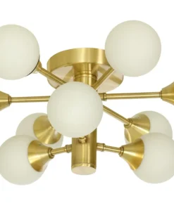 COSMOS Plafond bad 45,5cm Matt Mässing/Opalvit IP44
