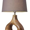 COTTEX Lampfot E27 37,5 cm Trä/Borstad mässing